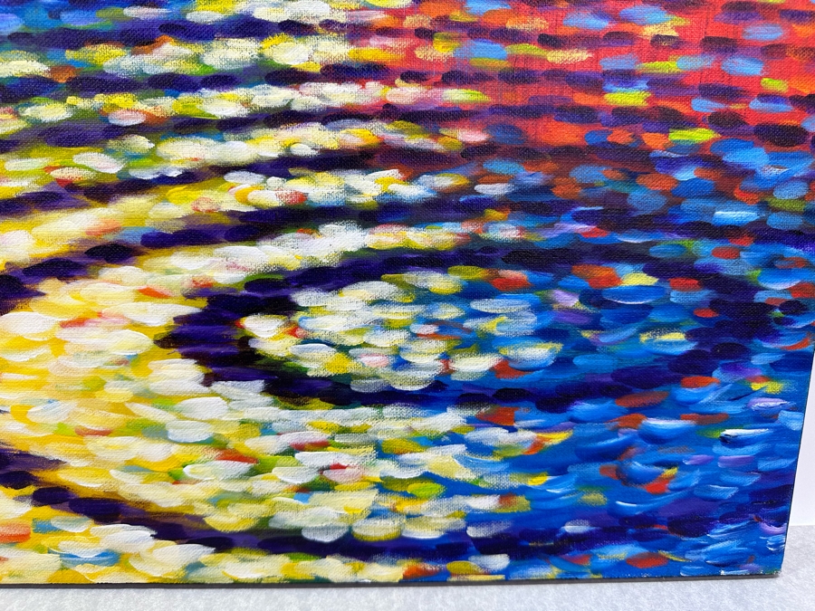 Gerrit Greve (1948-2024, Cardiff by the Sea, CA) Original Abstract Colorful Ripple Acrylic Painting On Canvas Signed Verso 20' X 20' Estimate $1,000-$2,000 [Photo 4]
