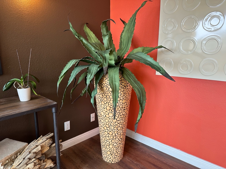 Large Cork Flower Vase With Artificial Plant 67'H [Photo 2]