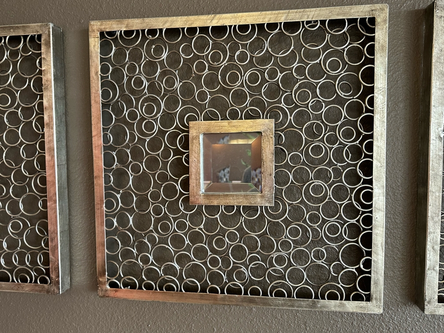 Set Of Four Metal Sculptural Circles Mirrors By The Uttermost Company 20' X 20' [Photo 5]