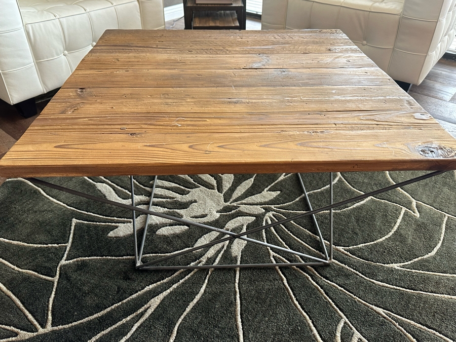 West Elm Reclaimed Wood Coffee Table 31.5'W X 31.5'D X 17.5'H [Photo 2]