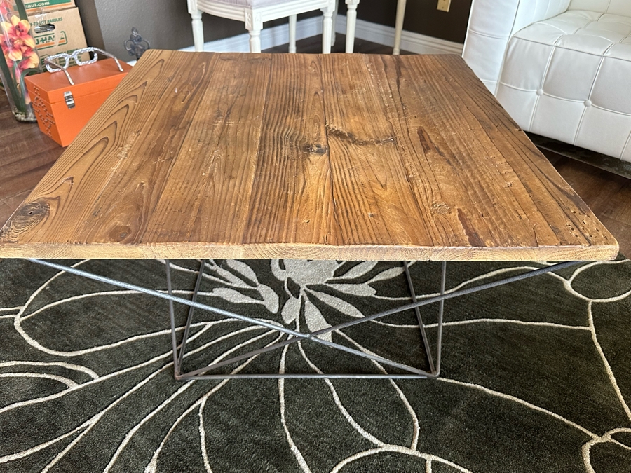 West Elm Reclaimed Wood Coffee Table 31.5'W X 31.5'D X 17.5'H [Photo 4]