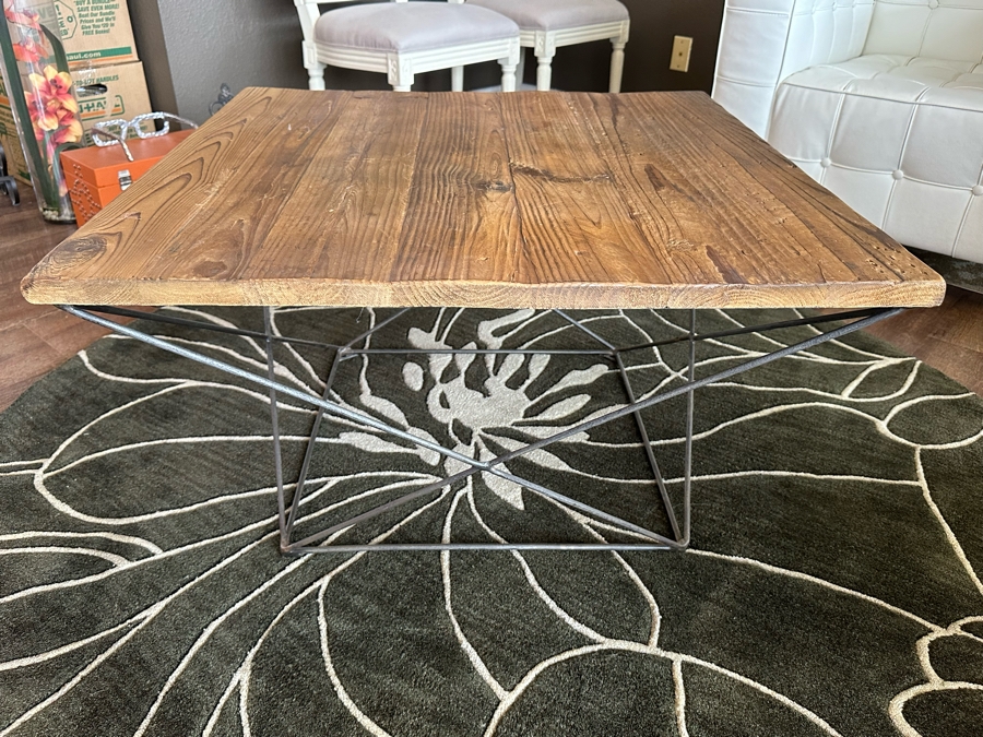 West Elm Reclaimed Wood Coffee Table 31.5'W X 31.5'D X 17.5'H [Photo 3]