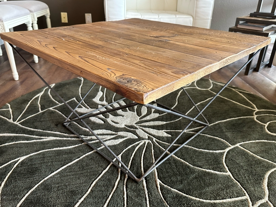 West Elm Reclaimed Wood Coffee Table 31.5'W X 31.5'D X 17.5'H [Photo 5]