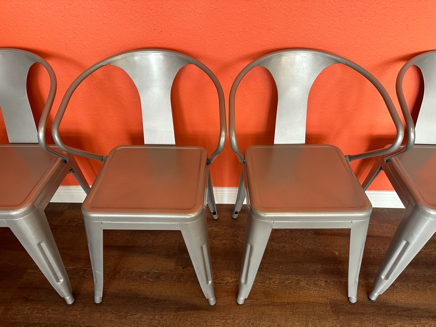 Set Of Four Modern Metal Armchairs By Dimensions [Photo 4]