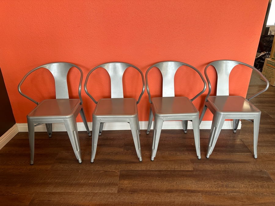 Set Of Four Modern Metal Armchairs By Dimensions [Photo 2]