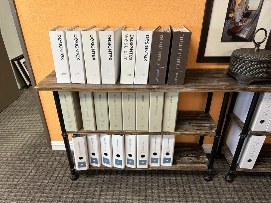 Pair Of Reclaimed Wood & Metal Console Tables Bookshelves Each Measure 48'W X 14'D X 31.5'H [Photo 3]