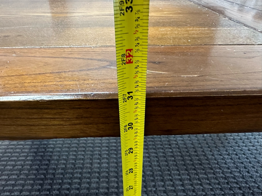 Rustic Wooden Farmhouse Cross-Legged Dining Table With Drop Leaves 78'W X 39'D X 31'H Each Leaf Is 9.75'W [Photo 13]