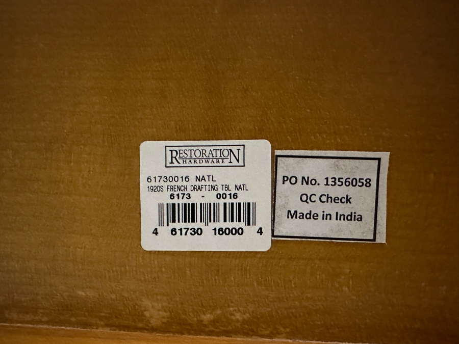 Restoration Hardware 1920s Style French Drafting Table 52'W X 34'D X 39'H [Photo 9]