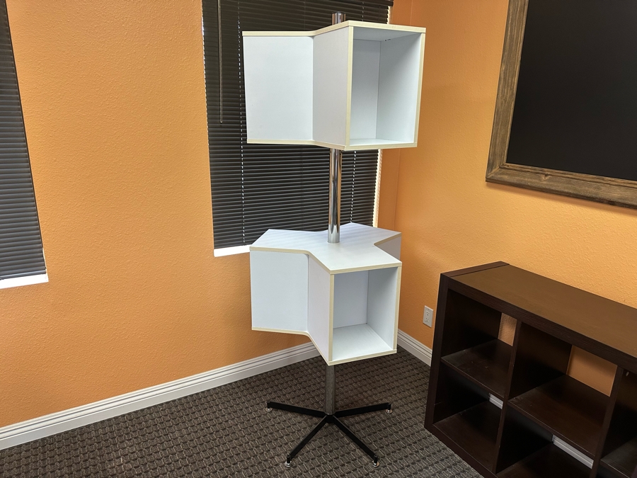 Rotating Bookcase Shelving With Chrome Stand 71'H [Photo 1]