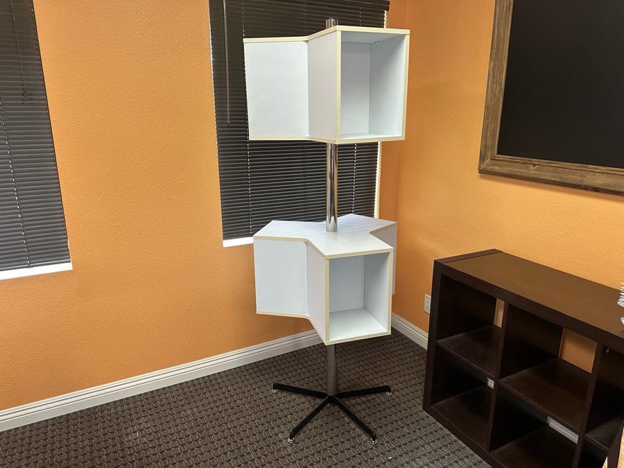 Rotating Bookcase Shelving With Chrome Stand 71'H [Photo 4]
