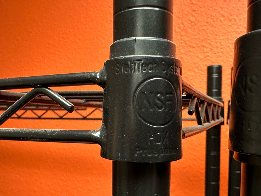 Three Black NSF Metal Wire Shelving Units Each Measures 36'W X 16'D X 72.5'H [Photo 9]