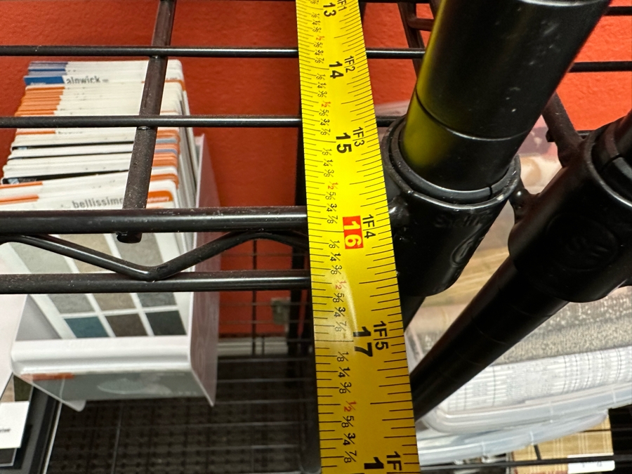 Three Black NSF Metal Wire Shelving Units Each Measures 36'W X 16'D X 72.5'H [Photo 5]