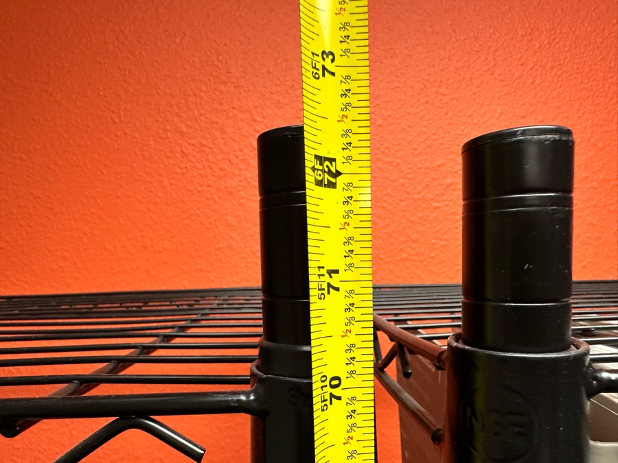 Three Black NSF Metal Wire Shelving Units Each Measures 36'W X 16'D X 72.5'H [Photo 6]