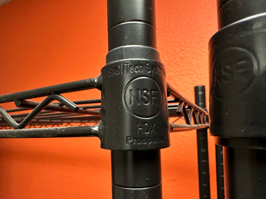 Three Black NSF Metal Wire Shelving Units Each Measures 36'W X 16'D X 72.5'H [Photo 7]