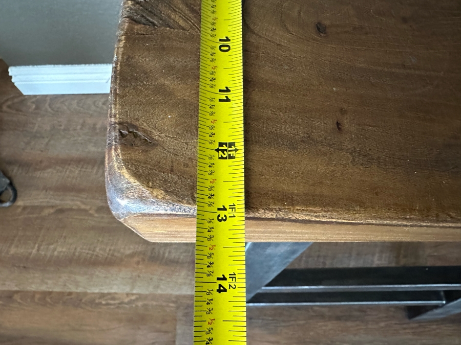 Wooden Saddle Bar Stool With Metal Legs 19.5'W X 13'D X 29'H [Photo 8]