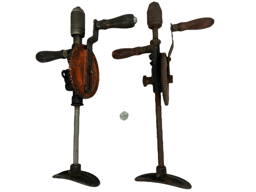 Pair Of Vintage Metal Mechanical Hand Crank Drills [Photo 1]