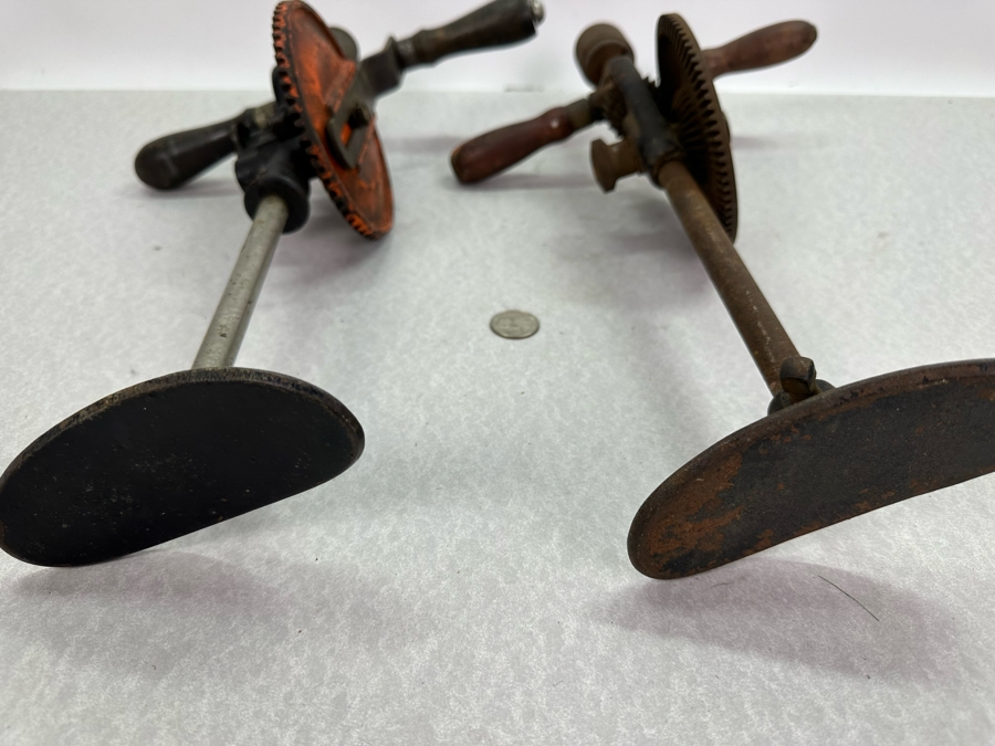 Pair Of Vintage Metal Mechanical Hand Crank Drills [Photo 6]