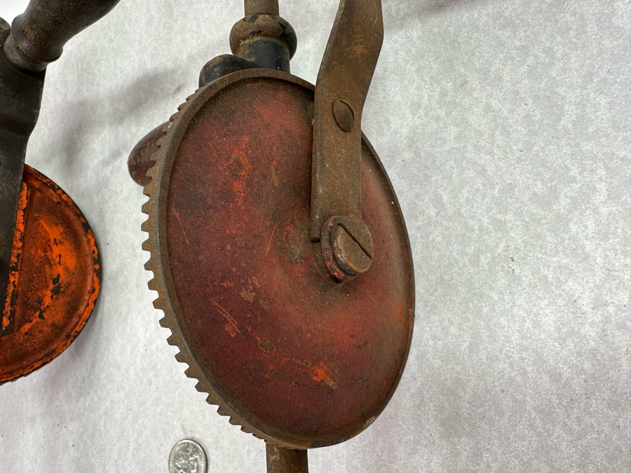 Pair Of Vintage Metal Mechanical Hand Crank Drills [Photo 3]