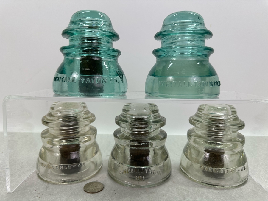 Five Vintage Glass Insulators [Photo 6]