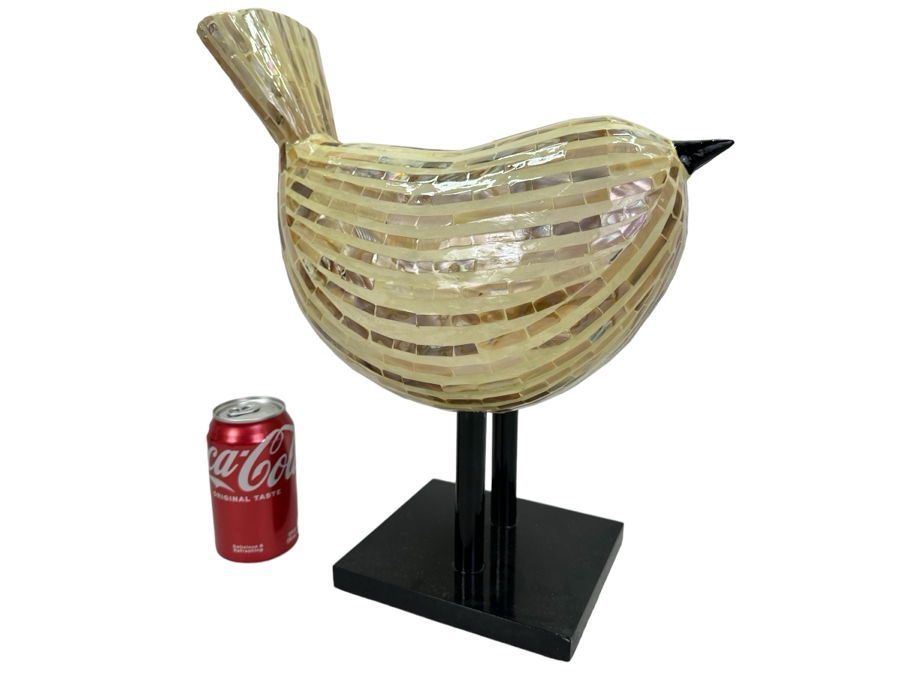 Decorative Inlaid Shell Bird Sculpture, New 14'W X 6.5'D X 16'H [Photo 1]