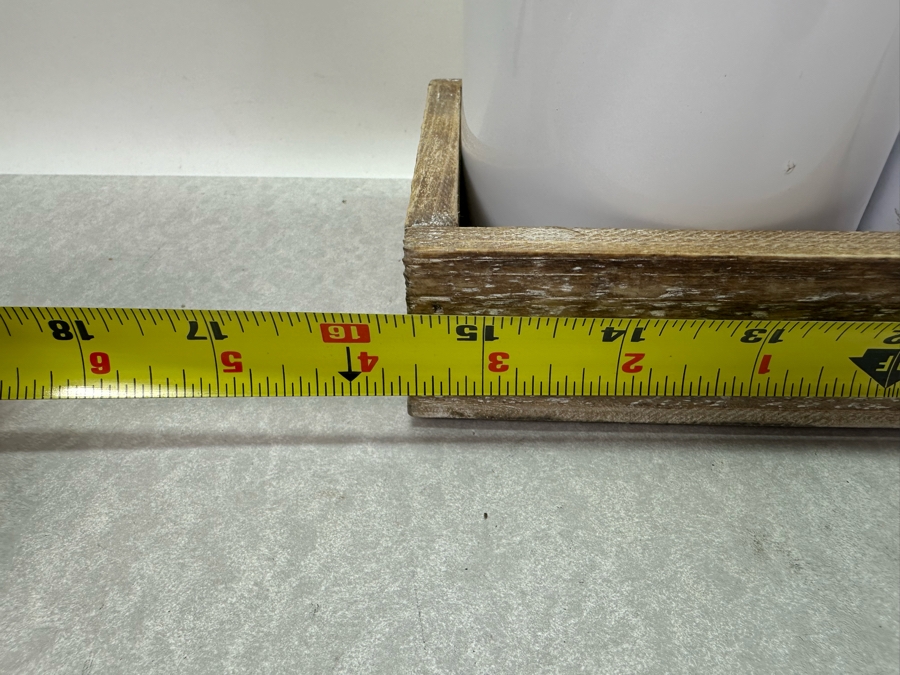 Decorative Metal Milk Bottles With Wooden Tray, New 15.5'W X 12'H [Photo 4]