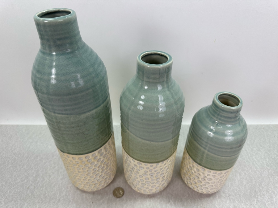 Set Of Three Dahlia Vases, New 14'H [Photo 4]