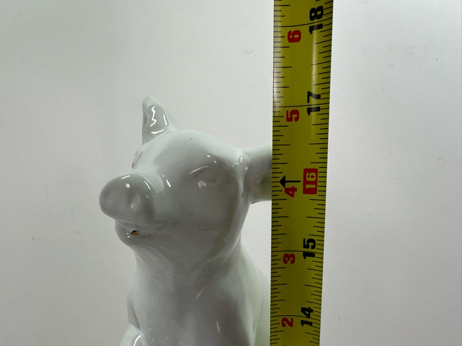 Decorative White Ceramic Pigs Sculpture, New 17'H [Photo 6]