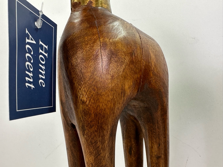 Pair Of Wood & Brass Decorative Horse Sculptures, New 17.5'H [Photo 4]