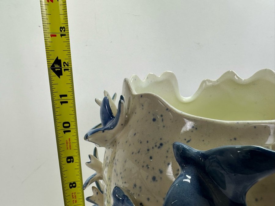Ceramic Vase With Birds In Relief, New 12'H [Photo 7]