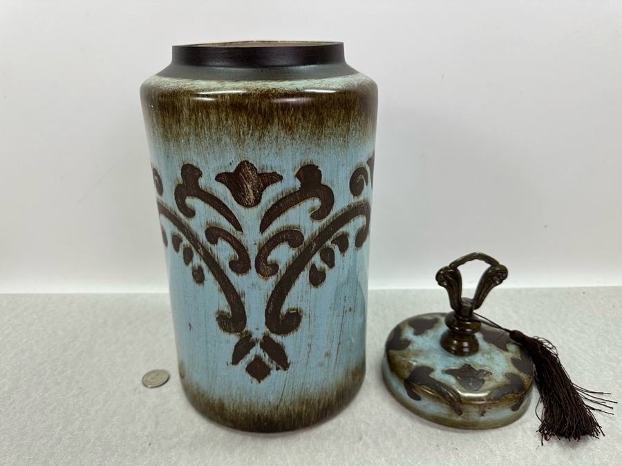 Decorative Ceramic Jar With Lid, New 16'H [Photo 3]