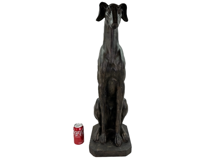 Large Resin Art Deco Style Greyhound Dog Sculpture, New 31.5'H [Photo 2]