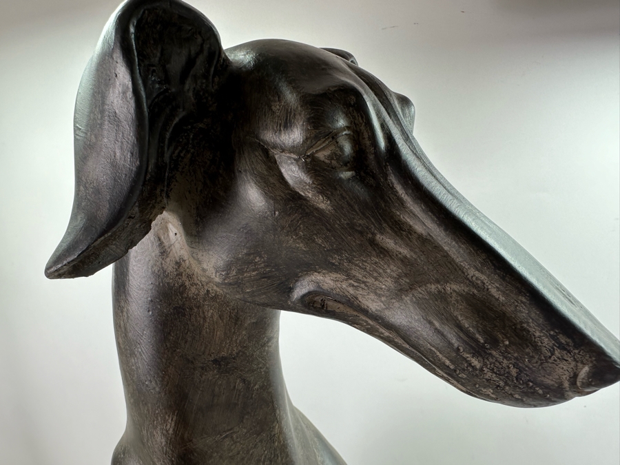 Large Resin Art Deco Style Greyhound Dog Sculpture, New 31.5'H [Photo 3]