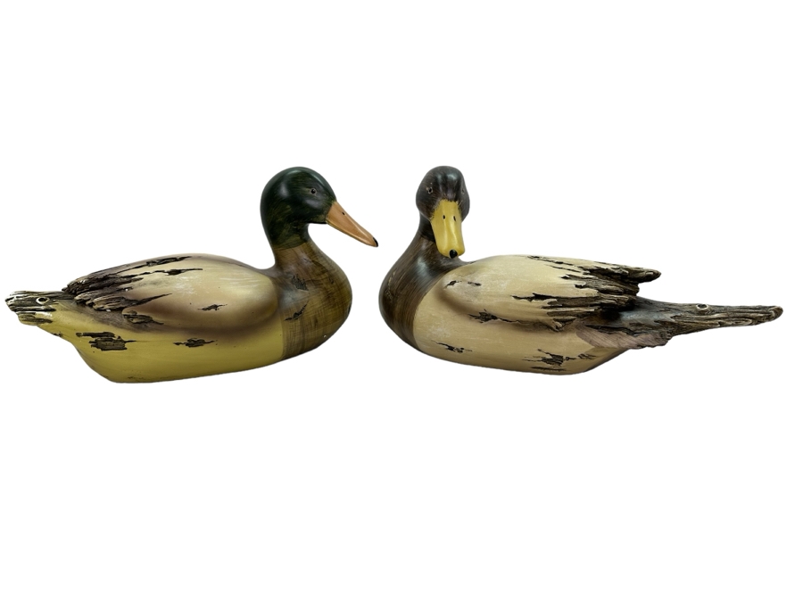 Pair Of Decorative Resin Duck Decoys, New Each 14'W [Photo 1]