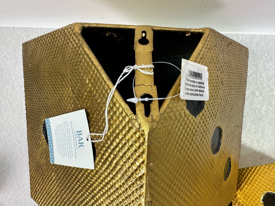 Set Of Three Decorative Metal 3-D Dice Wall Artwork By BAK Home Beth Kushnick Collection, New Largest Is 8.5'H [Photo 5]