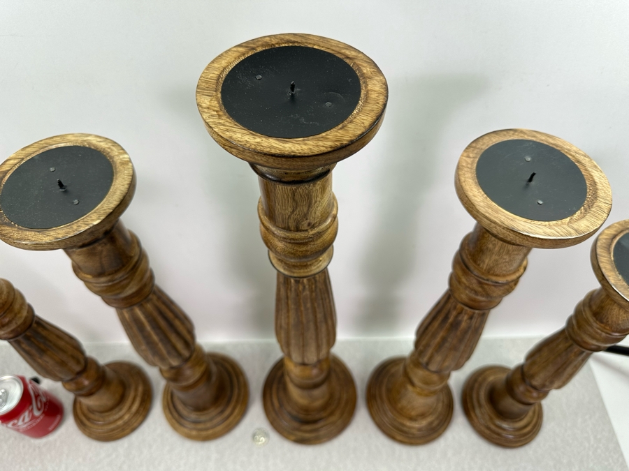 Five Wooden Candle Holders, New 23'H [Photo 4]