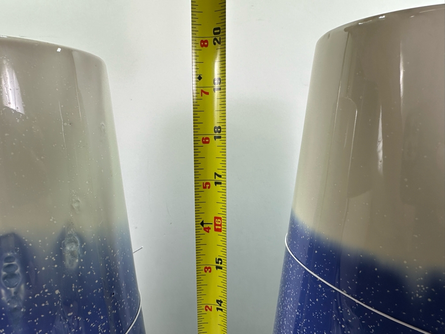 Set Of Three Ceramic Blue Vases, New 20'H [Photo 4]