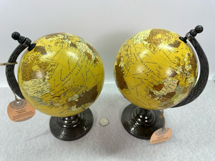 Pair Of Handcrafted Desk Globes, New 10'H [Photo 6]