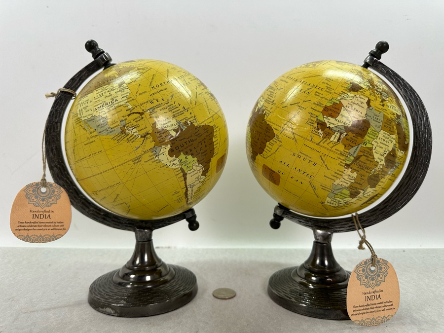 Pair Of Handcrafted Desk Globes, New 10'H [Photo 7]