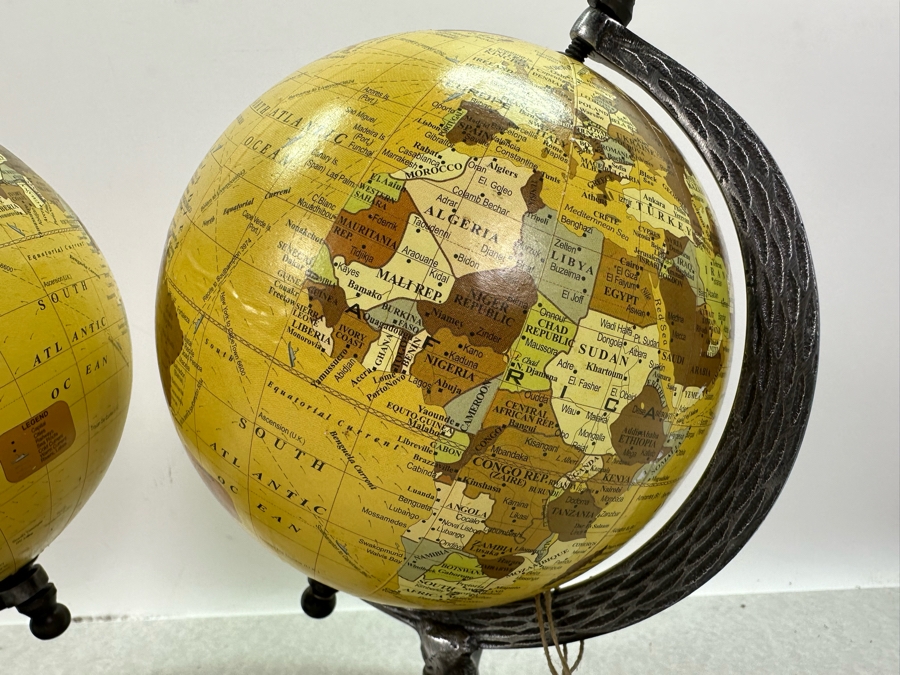 Pair Of Handcrafted Desk Globes, New 10'H [Photo 3]