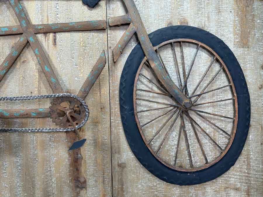 Tripytch Three-Dimensional Wood & Metal Bicycle Artwork By Crestview Collection 47'W X 29'H [Photo 6]