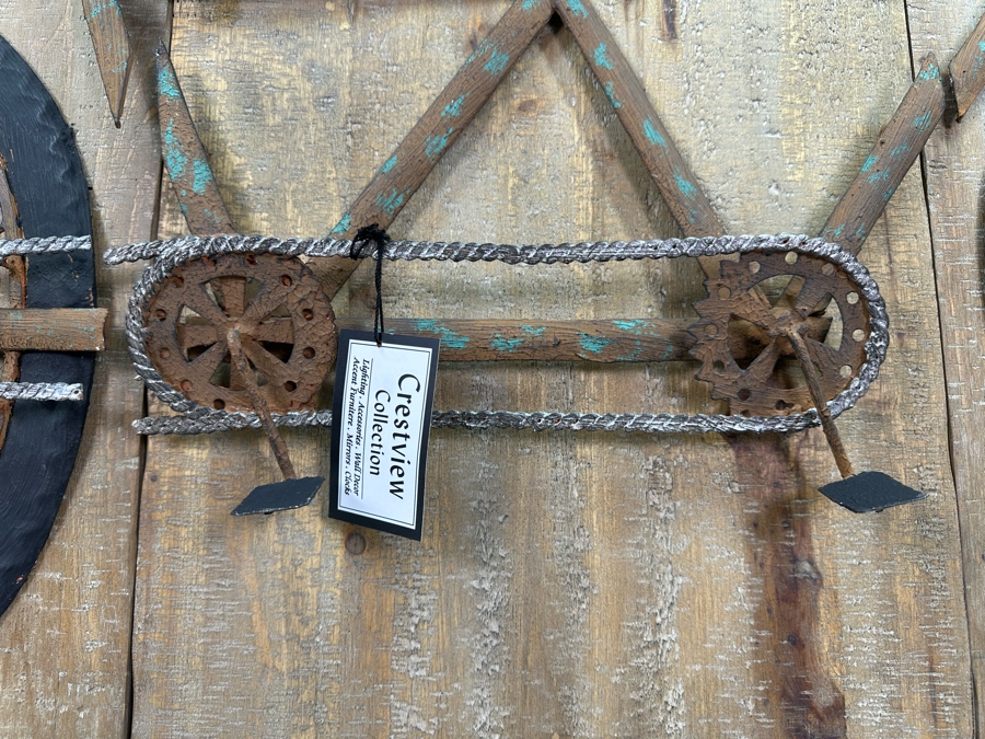 Tripytch Three-Dimensional Wood & Metal Bicycle Artwork By Crestview Collection 47'W X 29'H [Photo 2]