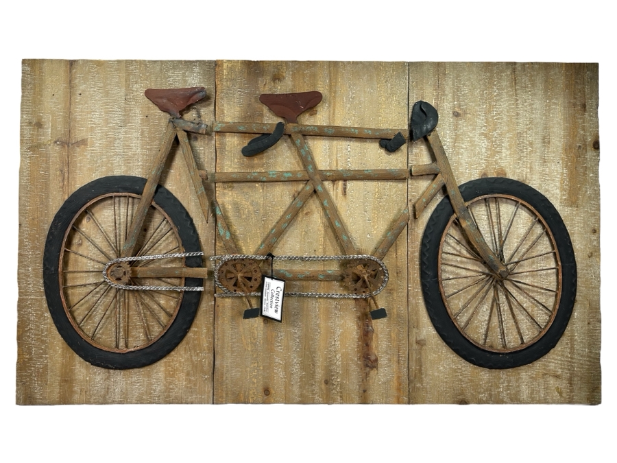Tripytch Three-Dimensional Wood & Metal Bicycle Artwork By Crestview Collection 47'W X 29'H