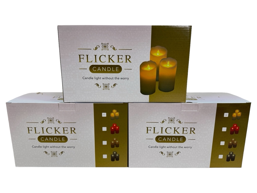 Three Boxes Of Flicker Candles, New