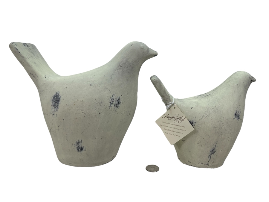 Pair Of Decorative Bird Sculptures, New 9'H