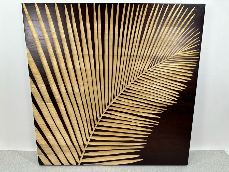 Just Added - Z Gallerie Wooden Fern Wall Decor Artwork, A Pair Each Measure 23.5' X 23.5' [Photo 6]