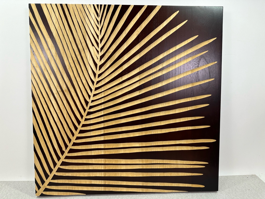 Just Added - Z Gallerie Wooden Fern Wall Decor Artwork, A Pair Each Measure 23.5' X 23.5' [Photo 2]