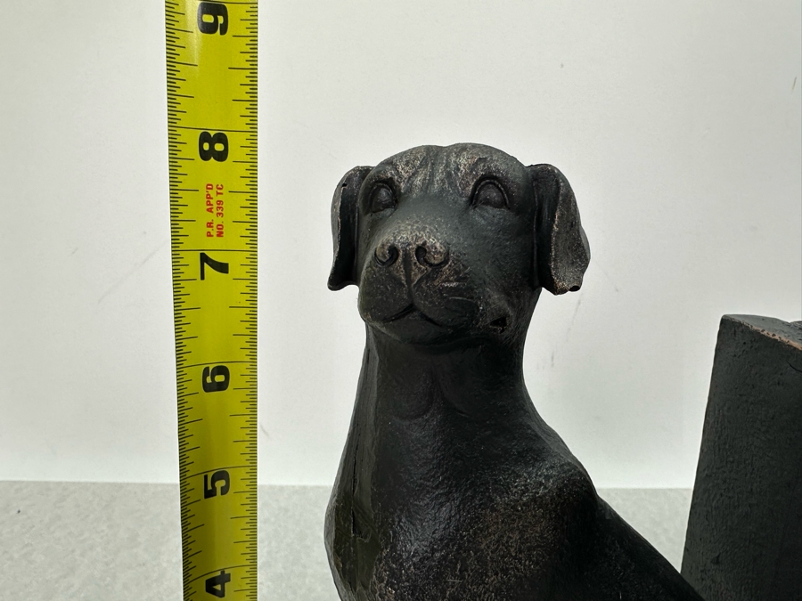 Pair Of Resin Sitting Dog Sculptural Bookends, New 12'W X 8'H [Photo 4]