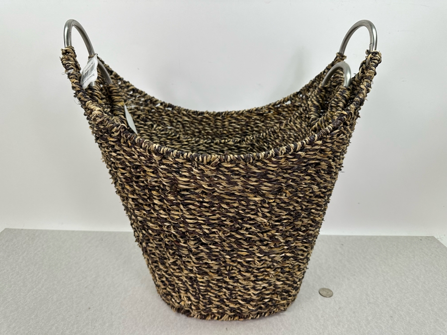 Pair Of Woven Nesting Baskets, New 18'H [Photo 2]