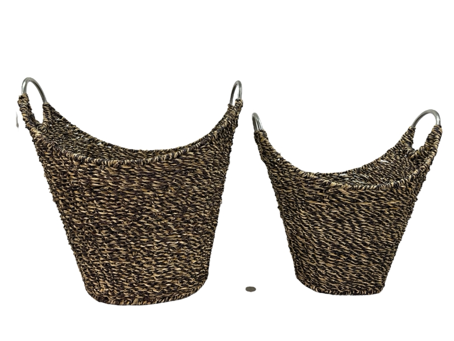 Pair Of Woven Nesting Baskets, New 18'H [Photo 1]