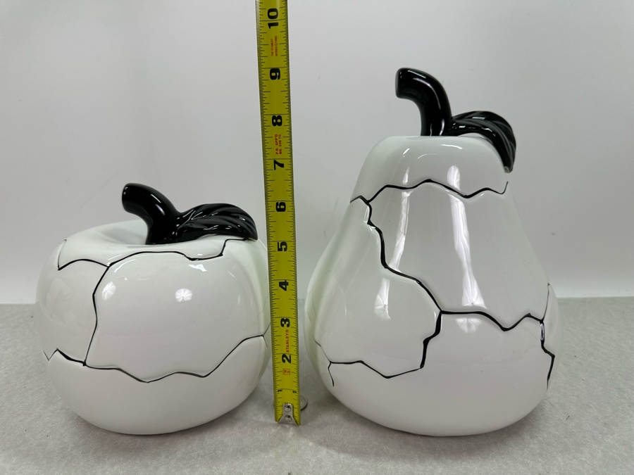 Pair Of Decorative White Ceramic Fruit, New 9'H [Photo 3]